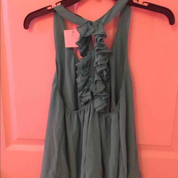 NWT Naked Zebra Ruffle Racerback Blouse - Picture 3 of 5